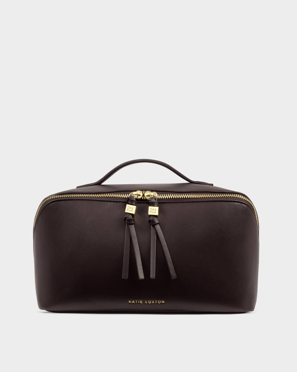 Katie Loxton Soho Large Toiletry Bag | Bitter Chocolate – Johnny's