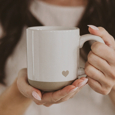 Heart Stoneware Coffee Mug