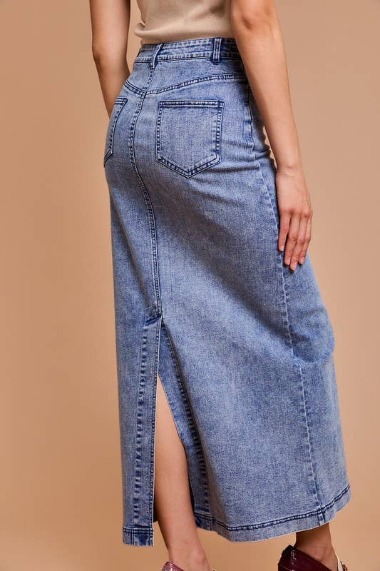 FLARE DENIM LONG SKIRT