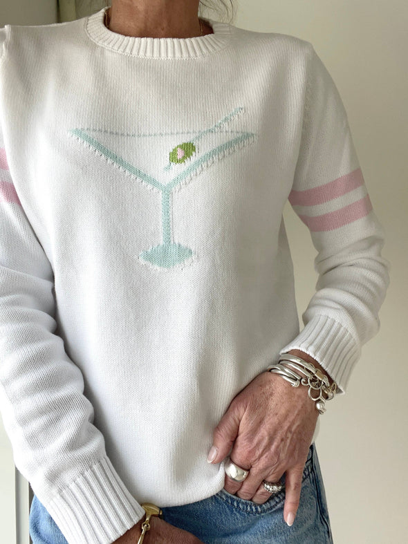 Martini Time Aqua/ Pink stripes