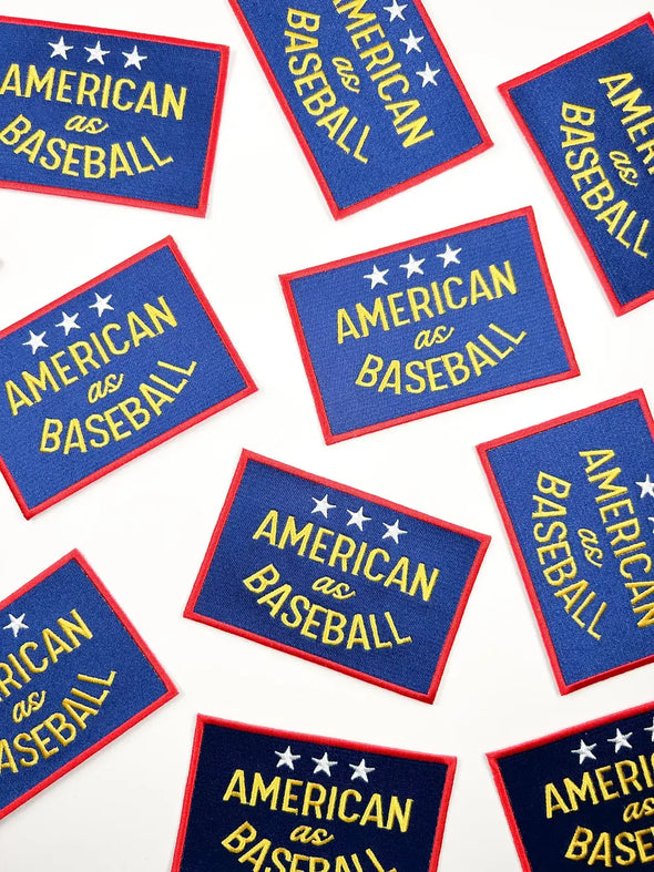 Oversized American as Baseball Iron-On Patch Embroidered