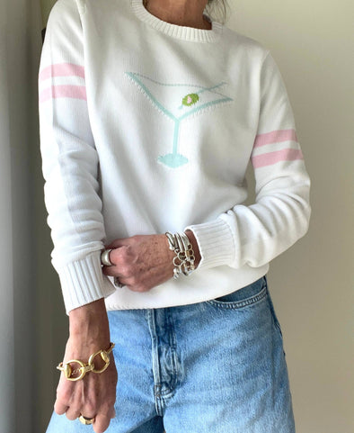 Martini Time Aqua/ Pink stripes