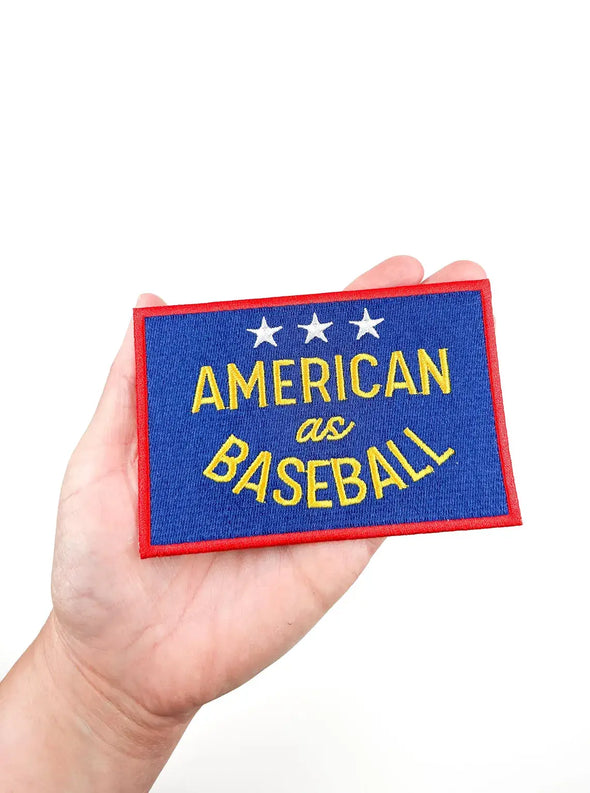 Oversized American as Baseball Iron-On Patch Embroidered