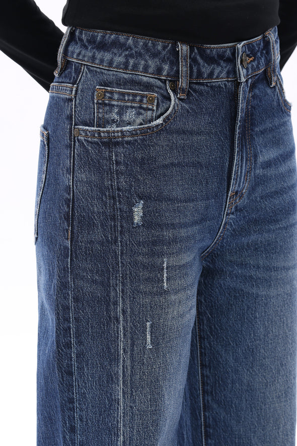 High Rise Straight Leg Jeans in Vintage Dark Blue