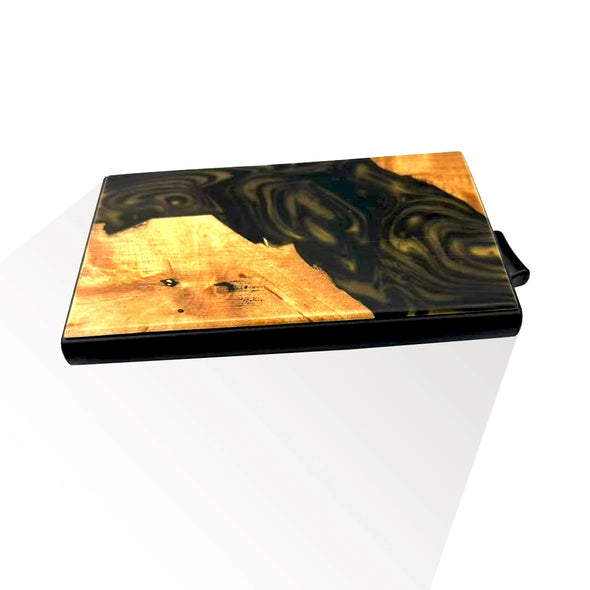 Wood & Resin Smart Pop-Up Wallets in Black & Gold