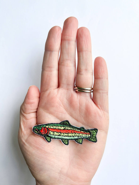 Trout Fish Multicolor Embroidered Iron On Sew On Patch