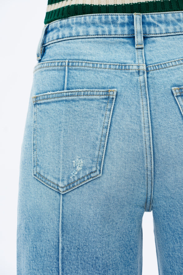 High Rise Wide Leg Jeans in Light Blue