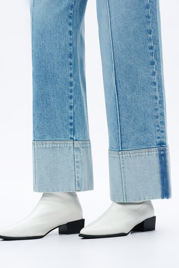 High Rise Wide Leg Jeans in Light Blue