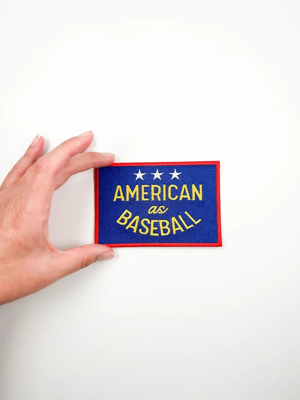 Oversized American as Baseball Iron-On Patch Embroidered