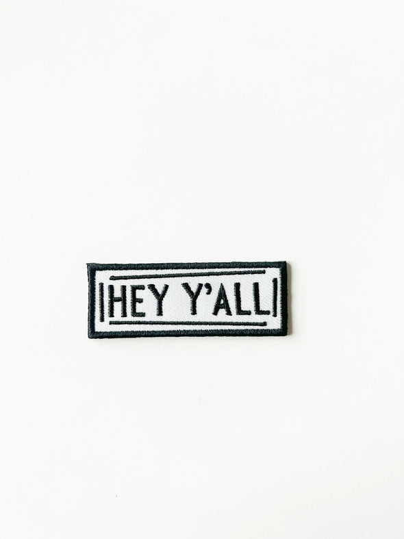 Hey Y'all Embroidered Iron-on Patch for Hats, Clothing, Bags