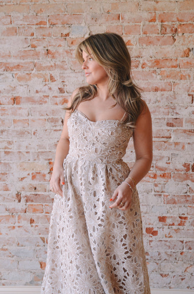 Mona Lace Dress Beige