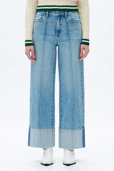 High Rise Wide Leg Jeans in Light Blue