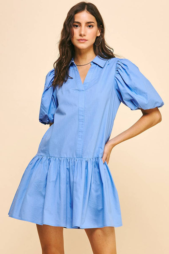 Urban Blue Tiered Mini Dress