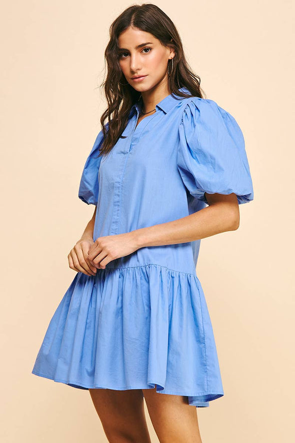 Urban Blue Tiered Mini Dress