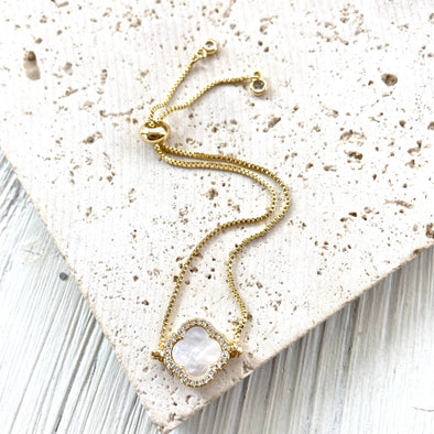 Clover quatrefoil slider bracelet 