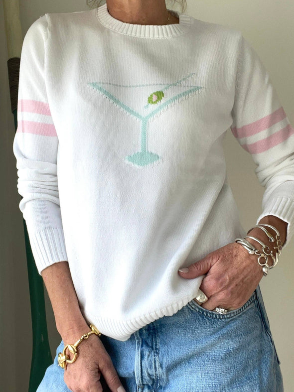 Martini Time Aqua/ Pink stripes