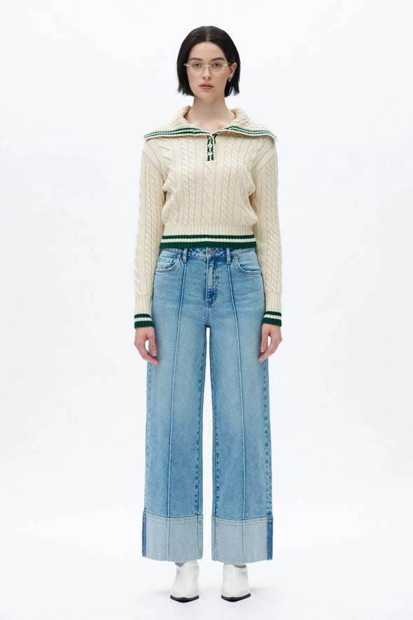 High Rise Wide Leg Jeans in Light Blue