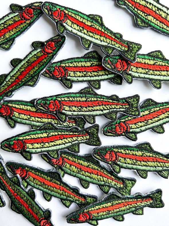 Trout Fish Multicolor Embroidered Iron On Sew On Patch