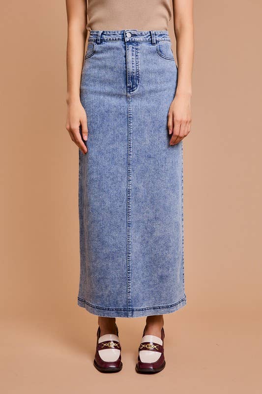 FLARE DENIM LONG SKIRT