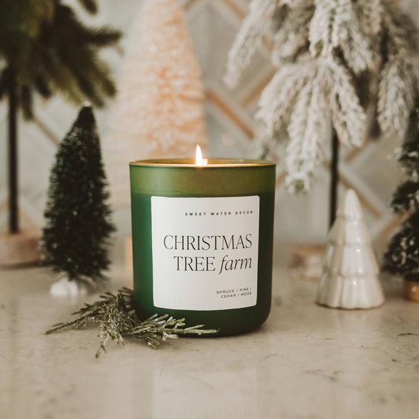 Christmas Tree Farm 15 oz Matte Soy Candle- Home Decor