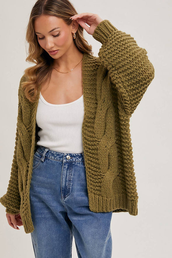 CHUNKY CABLE CARDIGAN