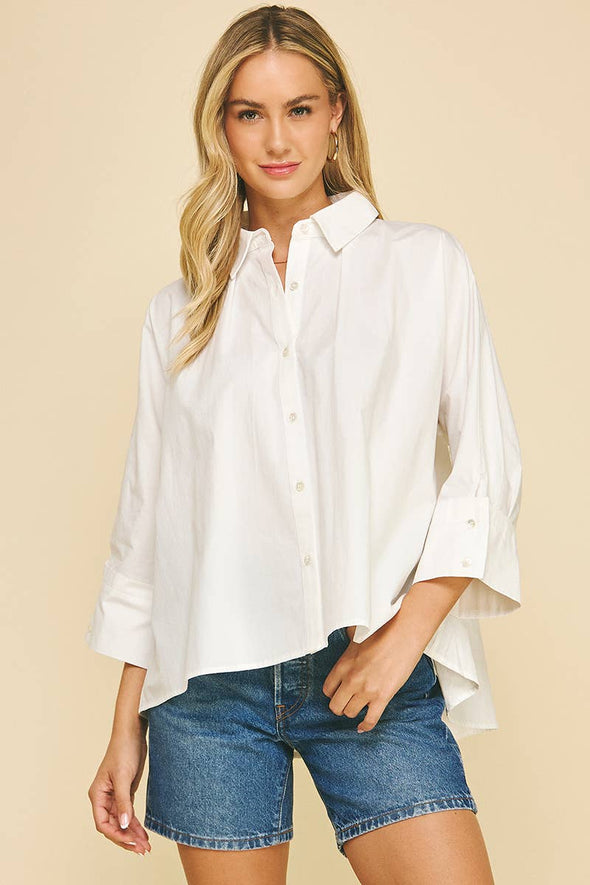 SOLID BUTTON DOWN SHIRT