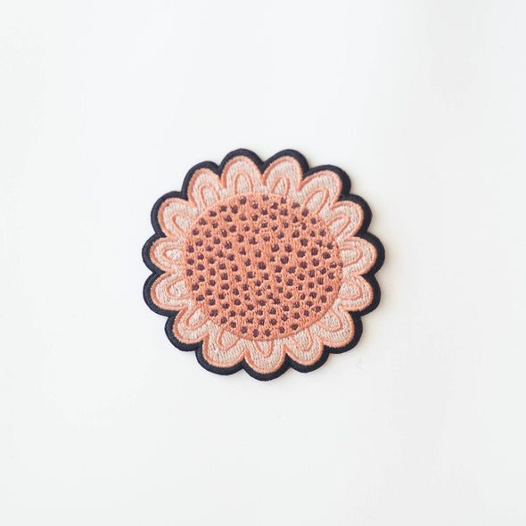 Pink Wildflower Embroidered Iron on Patch