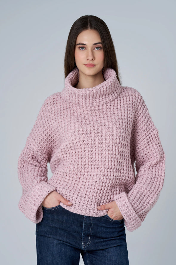 Astrid Chunky Knit Sweater in Pink