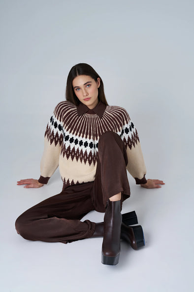 Astrid Knit Sweater in Brown