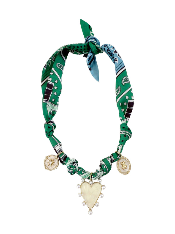 Rhonda Multi Charm Scarf Necklace