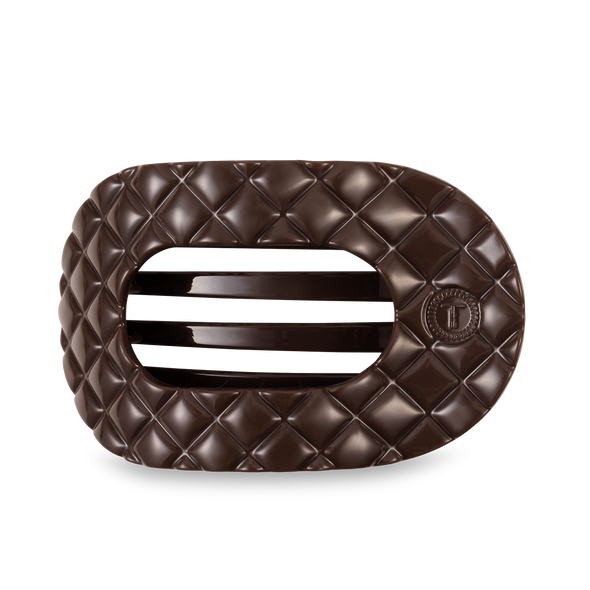 Flat Round Hair Clip | Large | Truly Taupe Quilted