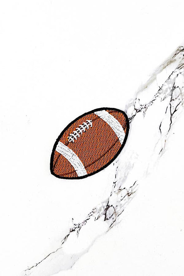 Brown Football Embroidered Patch