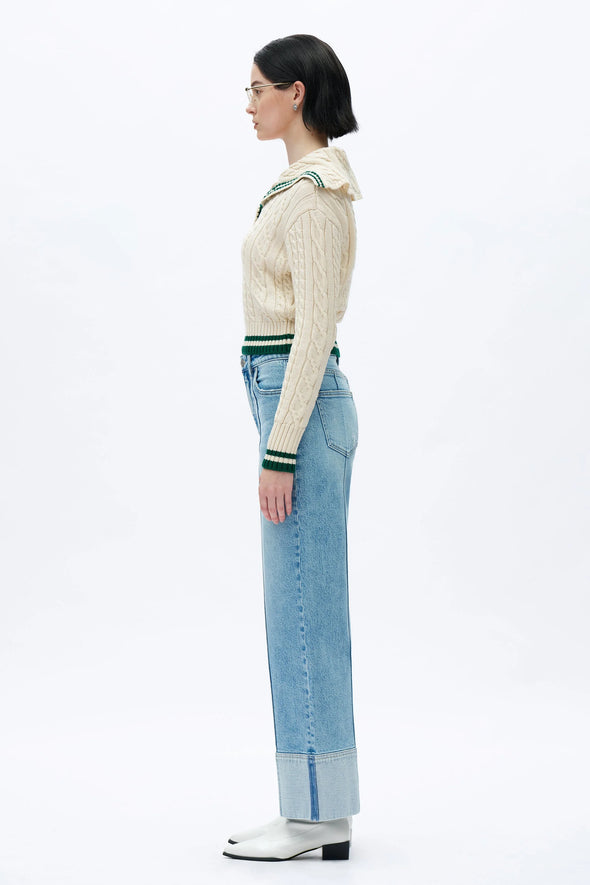 High Rise Wide Leg Jeans in Light Blue