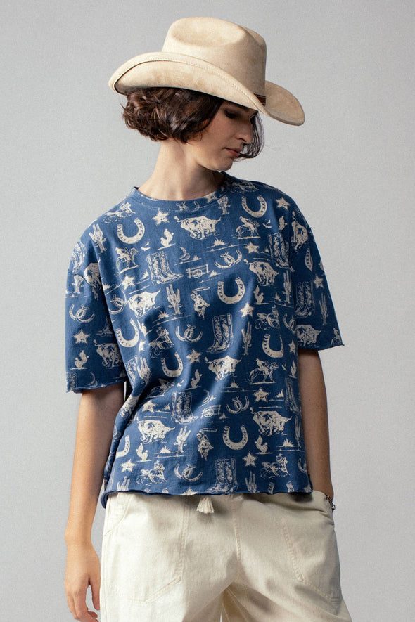 Western Graphic Print Relaxed Fit Tee
