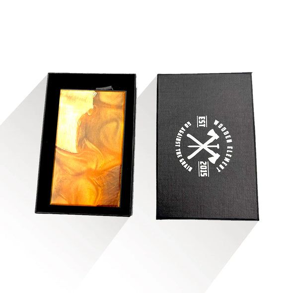 Wood & Resin Smart Pop-Up Wallets in Orange