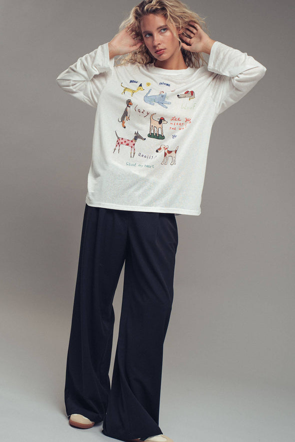 Whimsical Dog Long Sleeve Top
