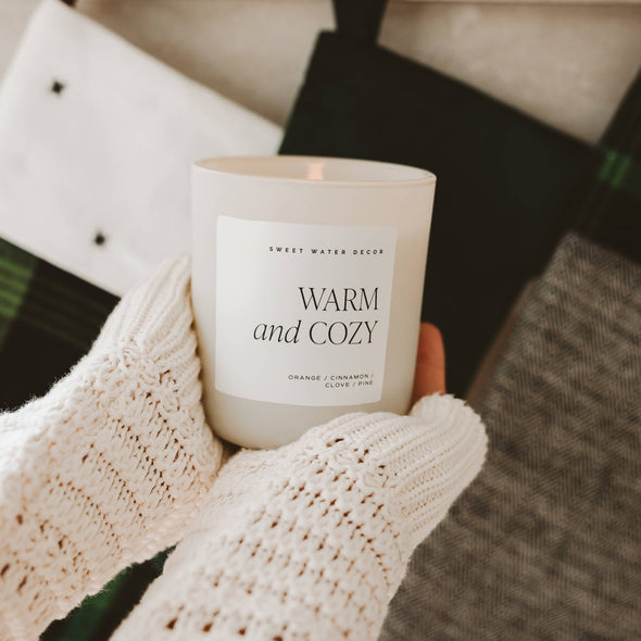 Warm and Cozy 15 oz Soy Candle, Matte Jar- Home Decor, Gifts