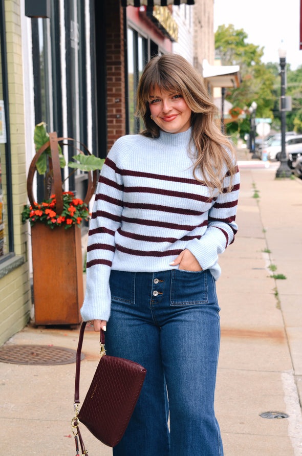 Marley Striped Funnel Neck