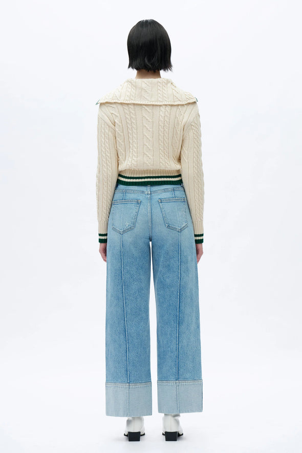 High Rise Wide Leg Jeans in Light Blue