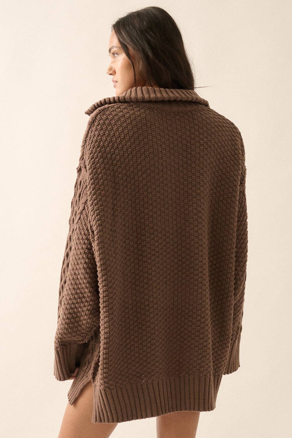 Cable-Knit Long Sleeve Mini Sweater Dress Johnny's Girl Boutique Cable-Knit Long Sleeve Mini Sweater Dress Johnny's Girl Boutique