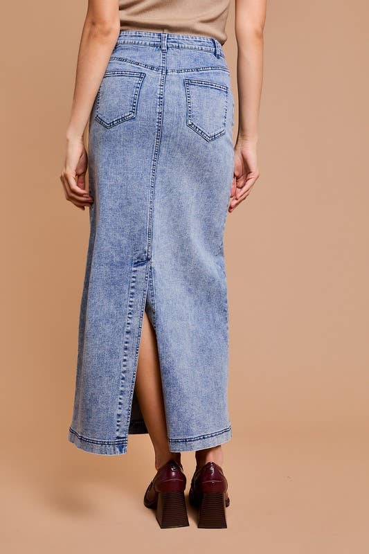 FLARE DENIM LONG SKIRT