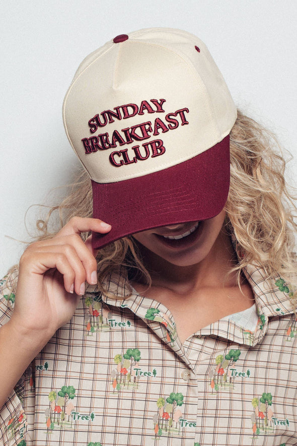 Sunday Breakfast Club Embroidered Trucker Hat