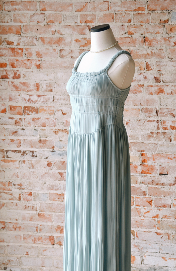 Catania Pleated Dress Turquoise