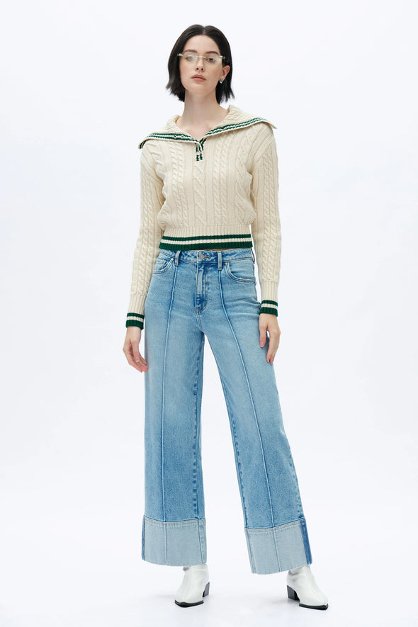 High Rise Wide Leg Jeans in Light Blue