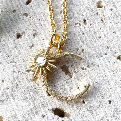 Sun moon celestial boutique charm Necklace