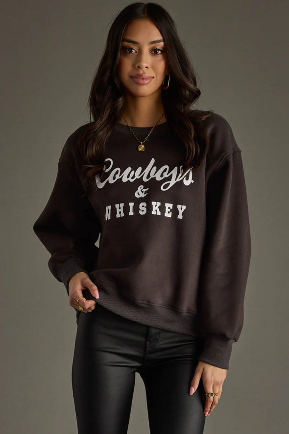 Charcoal Cowboys & Whiskey Sweatshirt