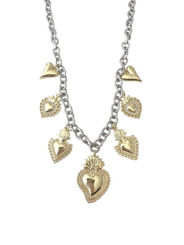 Elizabeth Heart Charm Necklace
