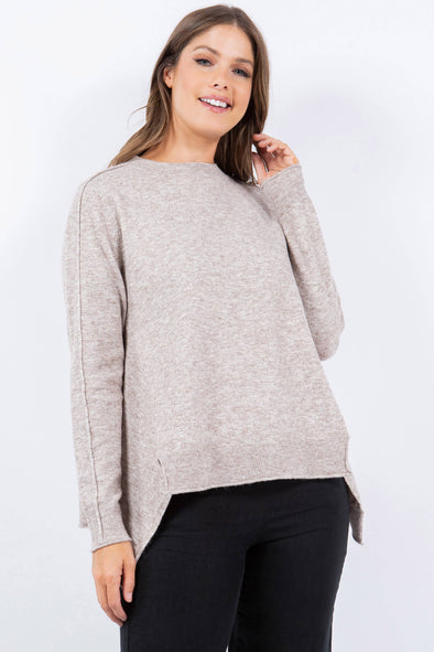 Flared Split-Hem Sweater