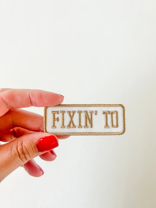 Fixin' To Patch Embroidered Iron-On Patch Rodeo Patch