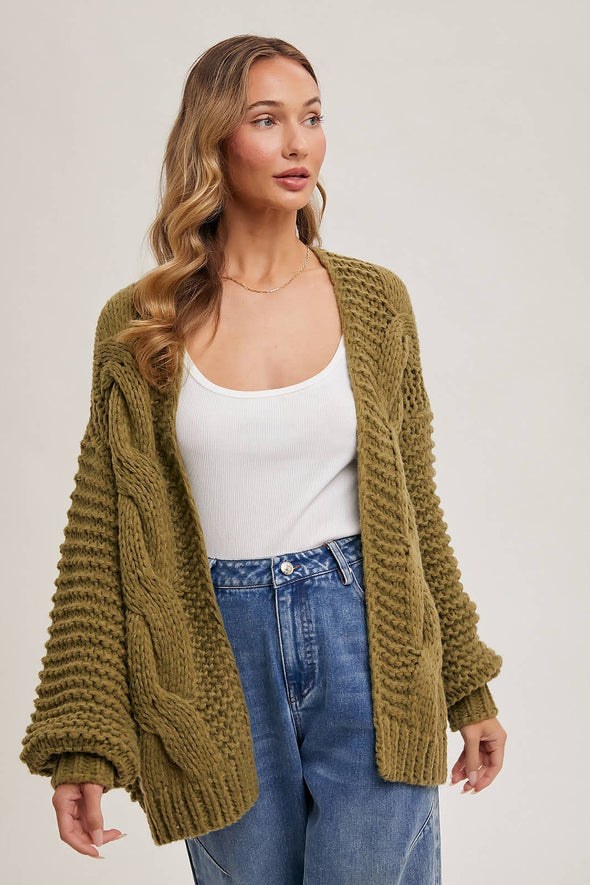 CHUNKY CABLE CARDIGAN